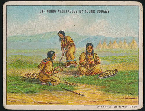 Stringing Vegetables By Young Squaws